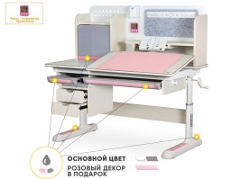 Детский стол Mealux Winnipeg Multicolor Max белый дуб/розовый/серый