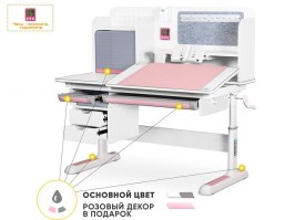 Детский стол Mealux Winnipeg Multicolor Max белый/розовый/серый