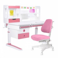 Комплект парта Anatomica Kinderzen  Antinori Pro  +кресло Armata белый/розовый/розовый