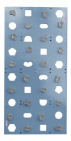 Скалодром пристенный 1000*2000 стандарт ЭЛЬБРУС (20 зацепов)-голубой-серый